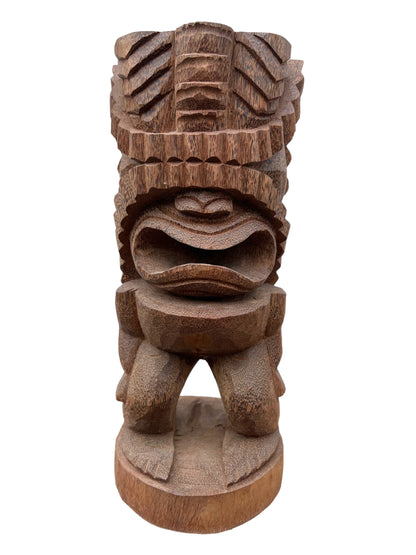 Figurine Tiki - Décoration d'intérieur de jardin - Sculpture exotique sculptée à la main - Bois de palmier - 50x19x19 cm