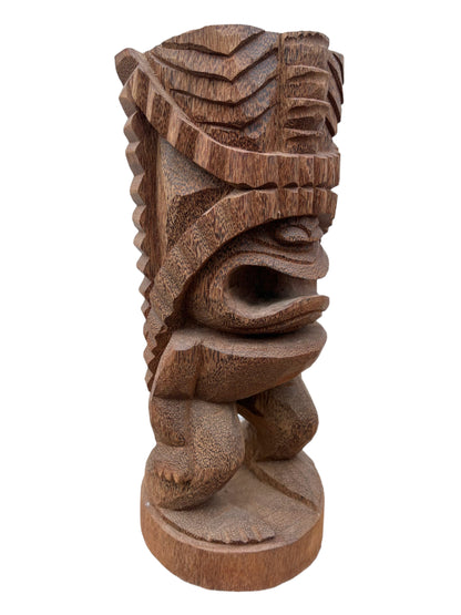 Figurine Tiki - Décoration d'intérieur de jardin - Sculpture exotique sculptée à la main - Bois de palmier - 50x19x19 cm