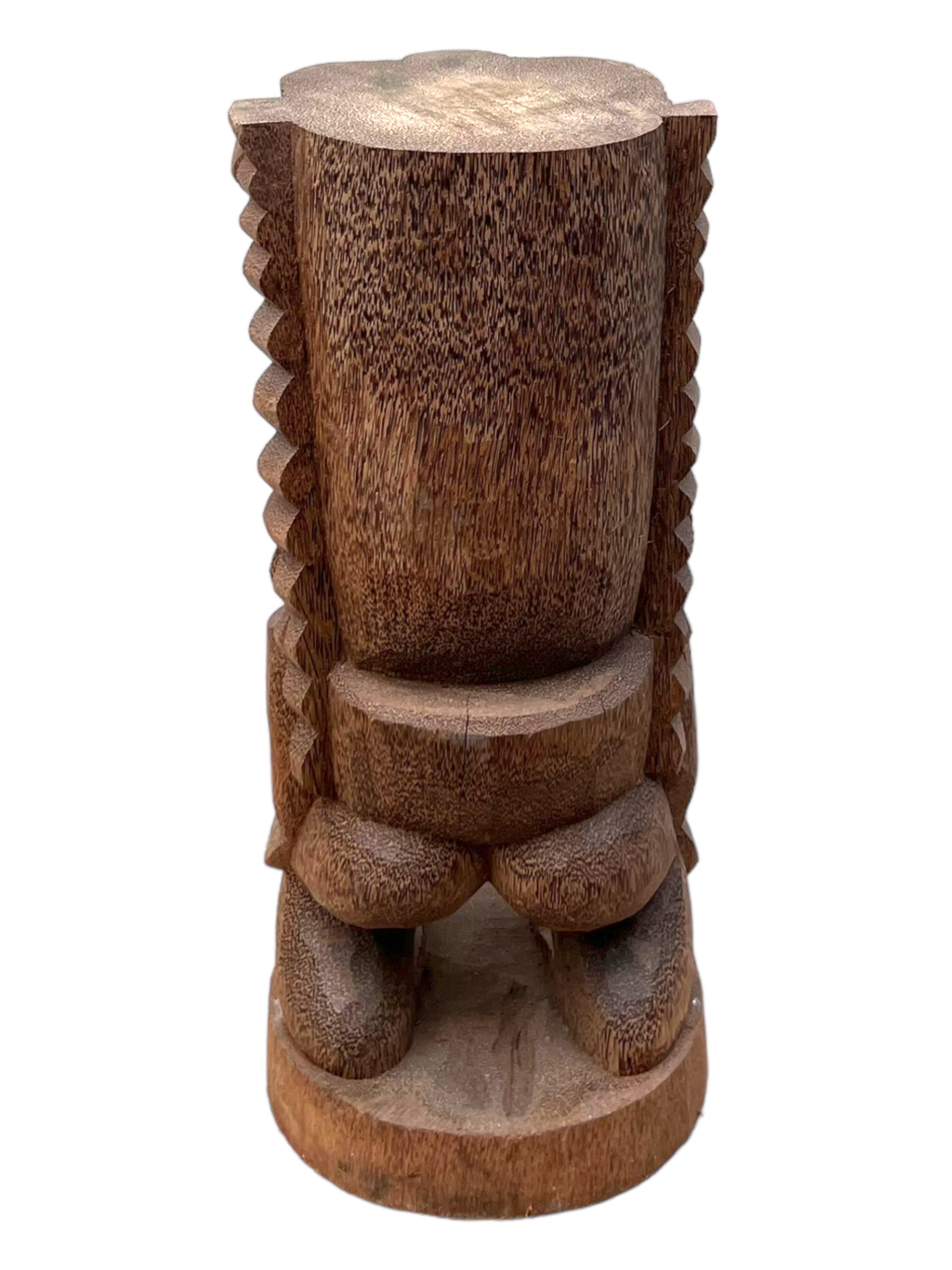 Figurine Tiki - Décoration d'intérieur de jardin - Sculpture exotique sculptée à la main - Bois de palmier - 50x19x19 cm