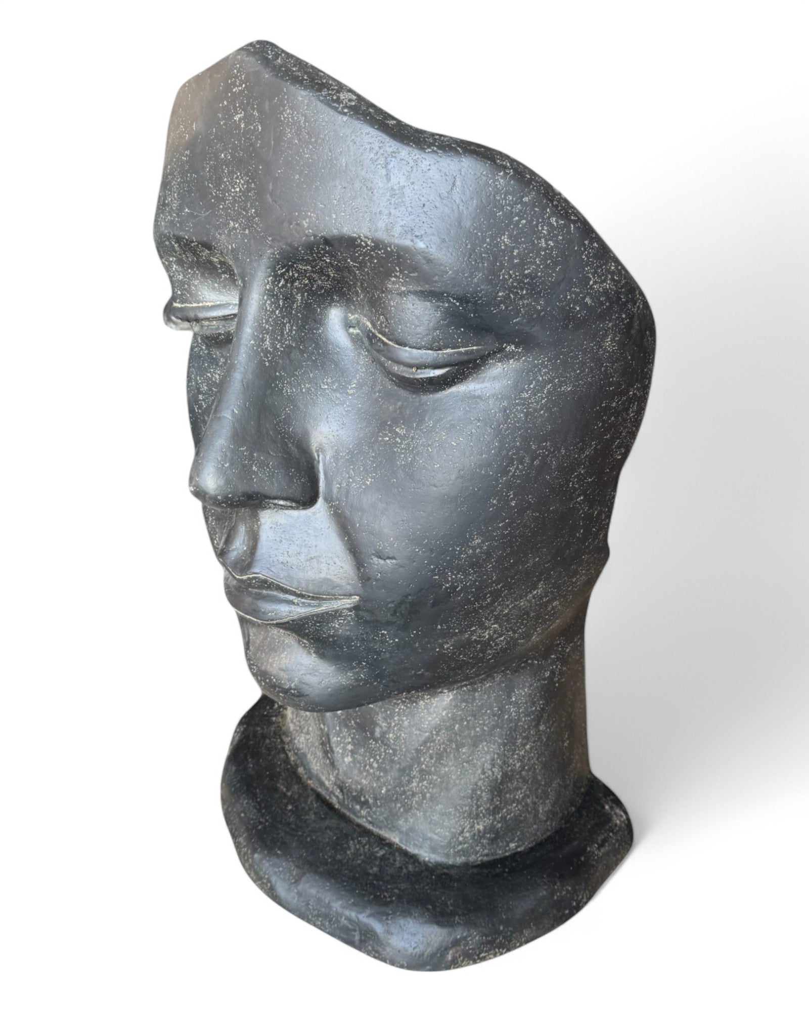 Weibliche Gesichtsskulptur - Garten, Terrasse, Eingangsbereich - Robust und ästhetisch – Schlafendes Gesicht aus Betonguss – 118x70x47 cm - FaHome