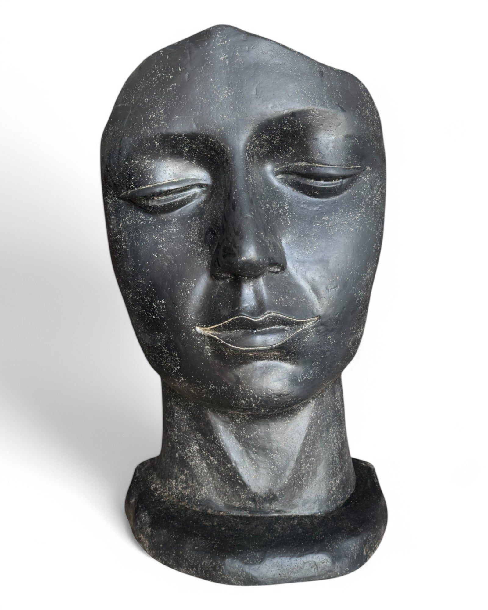 Weibliche Gesichtsskulptur - Garten, Terrasse, Eingangsbereich - Robust und ästhetisch – Schlafendes Gesicht aus Betonguss – 118x70x47 cm - FaHome