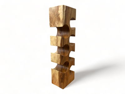 Solid wine rack - kitchen living room decoration wine holder - handmade noble high-quality - square made of Suar wood - 50/70/100x19.5x14.5 cm