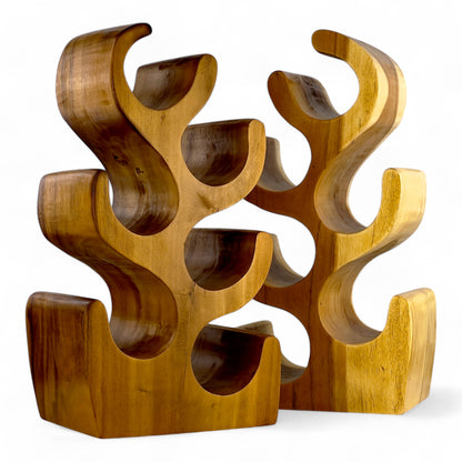 Casier à vin massif - décoration de cuisine salon porte-vin - fait main noble de haute qualité - forme de sapin en bois de suar - 30/50/70/100x27x18 cm