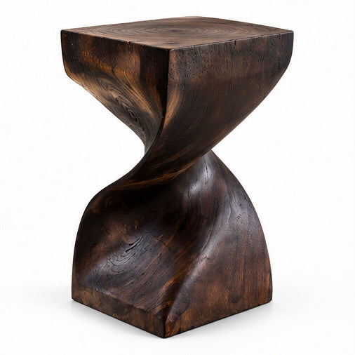 Holzhocker - Edler Beistelltisch Holz - Holz Hocker - Handgefertigter Beistelltisch aus Holz - 50x28x28cm
