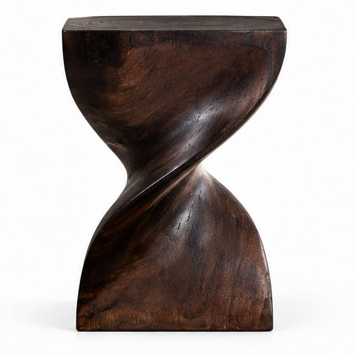 Holzhocker - Edler Beistelltisch Holz - Holz Hocker - Handgefertigter Beistelltisch aus Holz - 50x28x28cm
