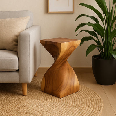 Wooden stool - Noble wooden side table - Wooden stool - Handcrafted wooden side table - 50x28x28cm