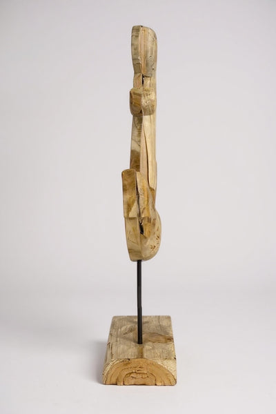 Teak anchor - Decorative sculpture - High-quality handmade craftsmanship - Standing on a plinth - 50, 75 and 100 cm high