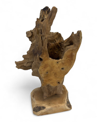 Einzelstück: Teakholz Deko-Skulptur – Naturbelassenes Wurzelholz Unikat für Wohn- & Gartenbereiche