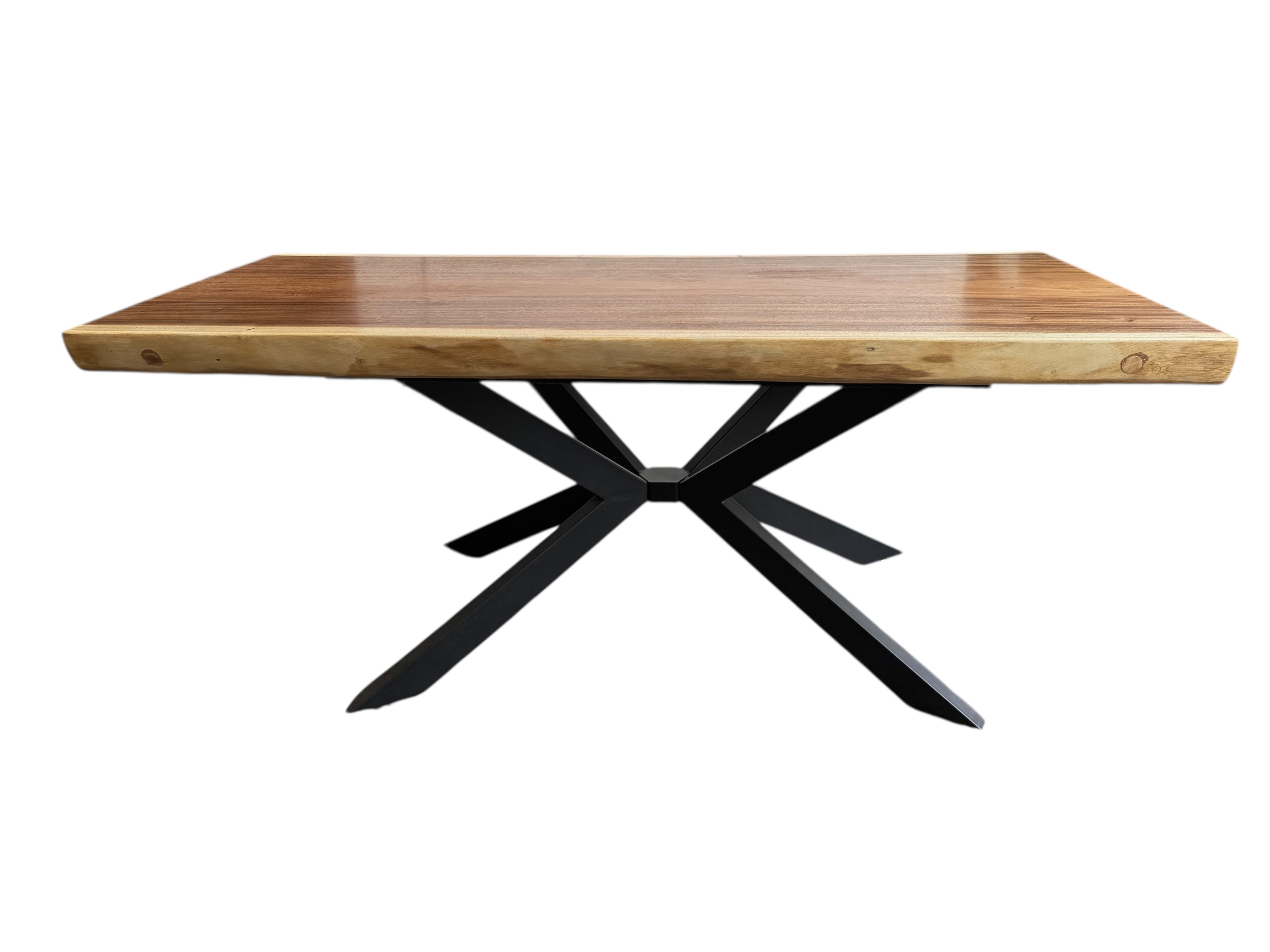 Massivholz Esstisch Natur Baumkante - Holz Tisch Massiv Suarholz Einzelstücke Tischplatte (200x89x9cm)