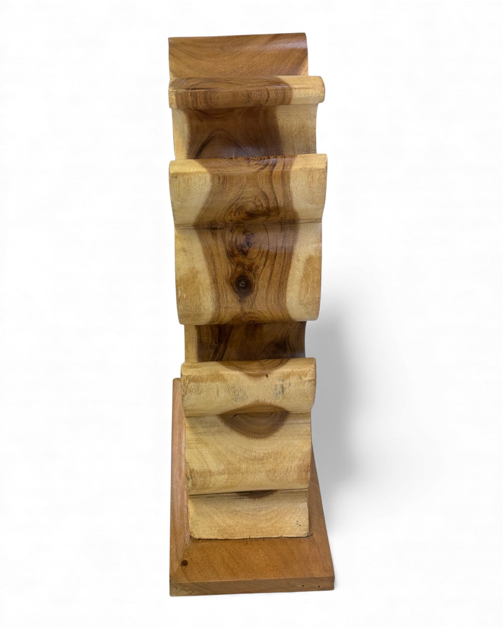 Wooden Wine Rack – Wine Holder Bottle Holder – Kitchen Living Room Bar – Decorative Curved Design – Made of Teak Wood for 8 Bottles – 60x40x20 cm