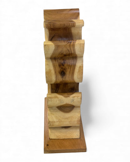 Wooden Wine Rack – Wine Holder Bottle Holder – Kitchen Living Room Bar – Decorative Curved Design – Made of Teak Wood for 8 Bottles – 60x40x20 cm