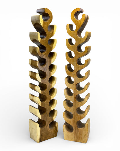 Solid Wood XXL Wine Rack – Wine Holder Bottle Holder – Handmade, Elegant, High-Quality – Made of Teak Wood for 18 Bottles – 150x30x18 cm 