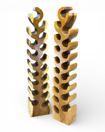 Solid Wood XXL Wine Rack – Wine Holder Bottle Holder – Handmade, Elegant, High-Quality – Made of Teak Wood for 18 Bottles – 150x30x18 cm 