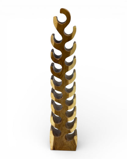 Solid Wood XXL Wine Rack – Wine Holder Bottle Holder – Handmade, Elegant, High-Quality – Made of Teak Wood for 18 Bottles – 150x30x18 cm 