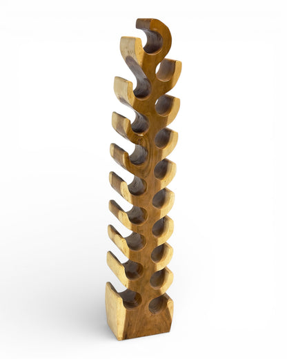 Solid Wood XXL Wine Rack – Wine Holder Bottle Holder – Handmade, Elegant, High-Quality – Made of Teak Wood for 18 Bottles – 150x30x18 cm 