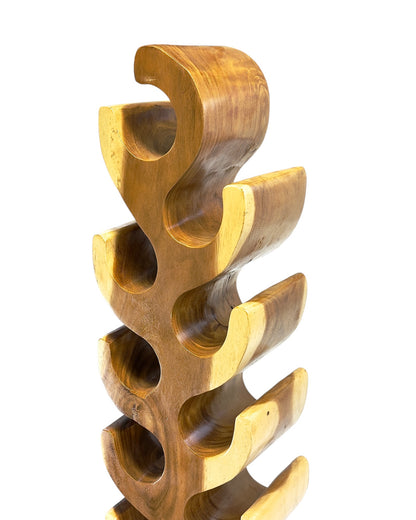 Solid Wood XXL Wine Rack – Wine Holder Bottle Holder – Handmade, Elegant, High-Quality – Made of Teak Wood for 18 Bottles – 150x30x18 cm 