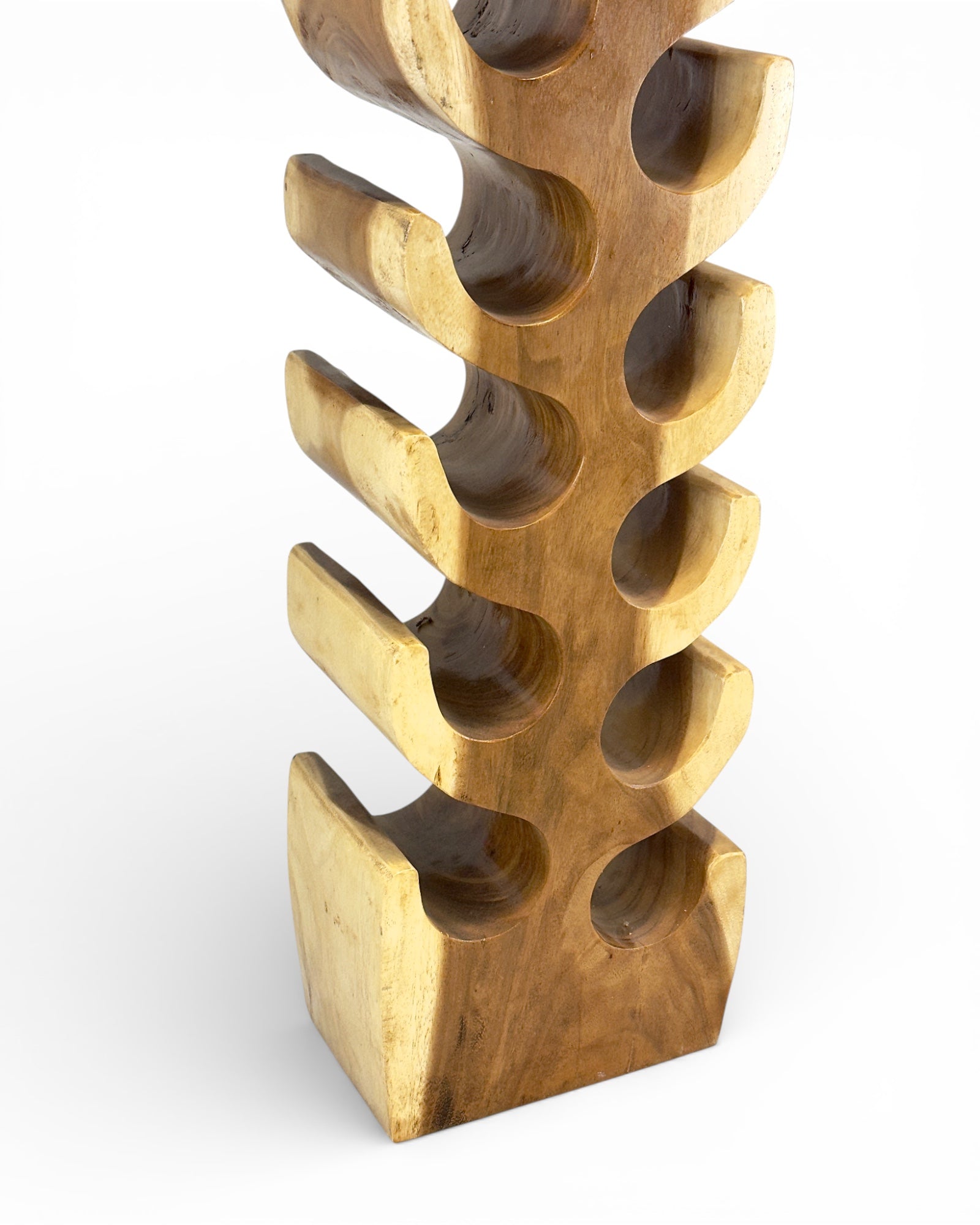 Solid Wood XXL Wine Rack – Wine Holder Bottle Holder – Handmade, Elegant, High-Quality – Made of Teak Wood for 18 Bottles – 150x30x18 cm 