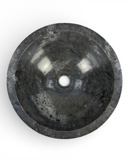 Einzelstück: Rundes Aufsatzwaschbecken im Marmordesign - 45 × 45 × 14,5 cm