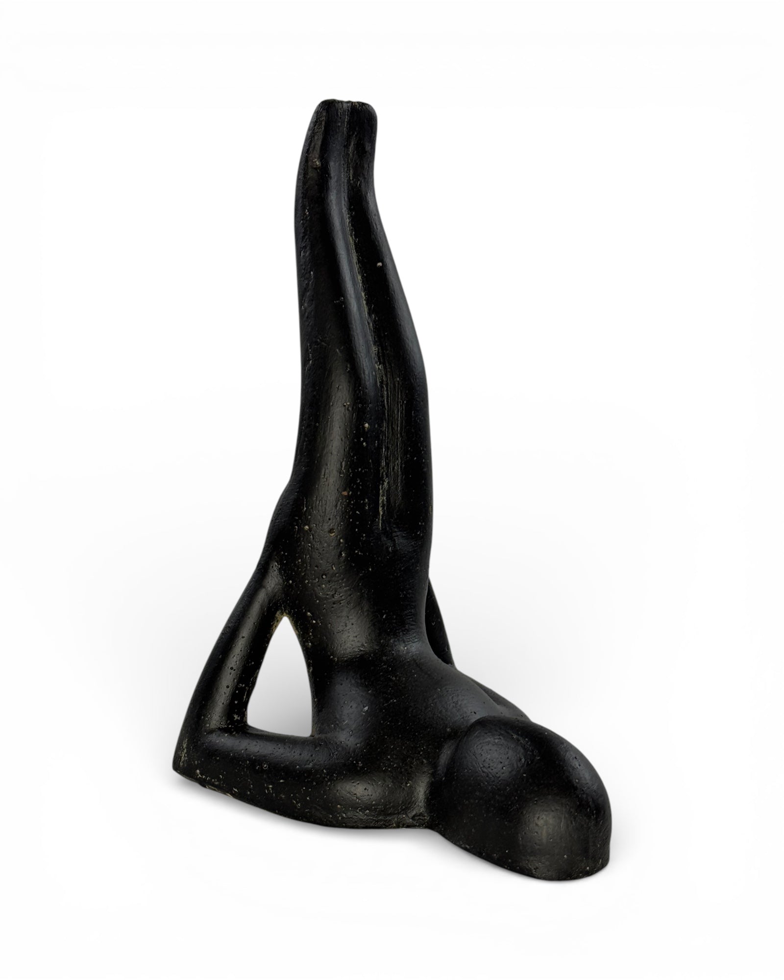 Yoga Skulptur modern – Wohnzimmer Studio Regal Deko – Massive Ausführung – Steinoptik Figur Meditation schwarz – 30x16x20 cm