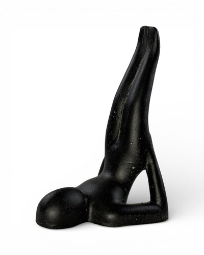 Modern Yoga Sculpture – Living Room Studio Shelf Decor – Solid Design – Stone Look Meditation Figurine Black – in 3 Sizes