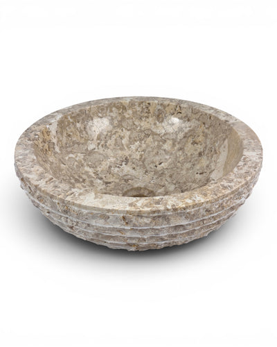 Marmor Waschbecken Beige – Badezimmer Gäste-WC Waschraum – Aufsatzwaschbecken Oval oder Rund aus Marmor - verschiedene Ausführungen