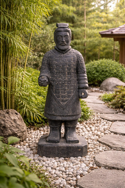 Terracotta Warrior Statue 100 cm - Asian Garden Figure Made of Cast Stone - Weatherproof XXL Sculpture 40 kg - Premium Garden Decoration