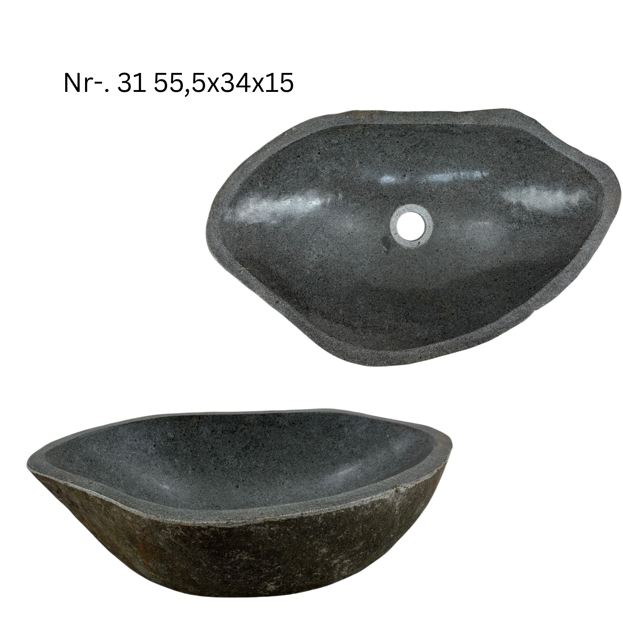 Natural stone washbasin - bathroom toilet countertop washbasin wash bowl - unique - boulder stone solid 
