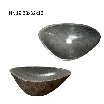 Natural stone washbasin - bathroom toilet countertop washbasin wash bowl - unique - boulder stone solid 