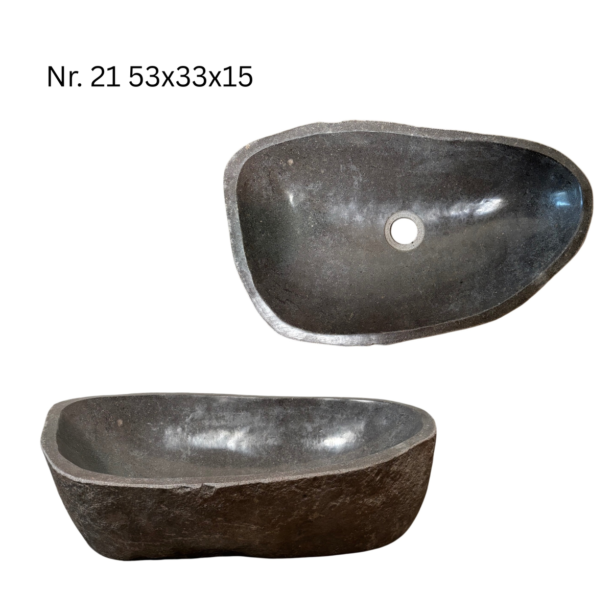Natural stone washbasin - bathroom toilet countertop washbasin wash bowl - unique - boulder stone solid 
