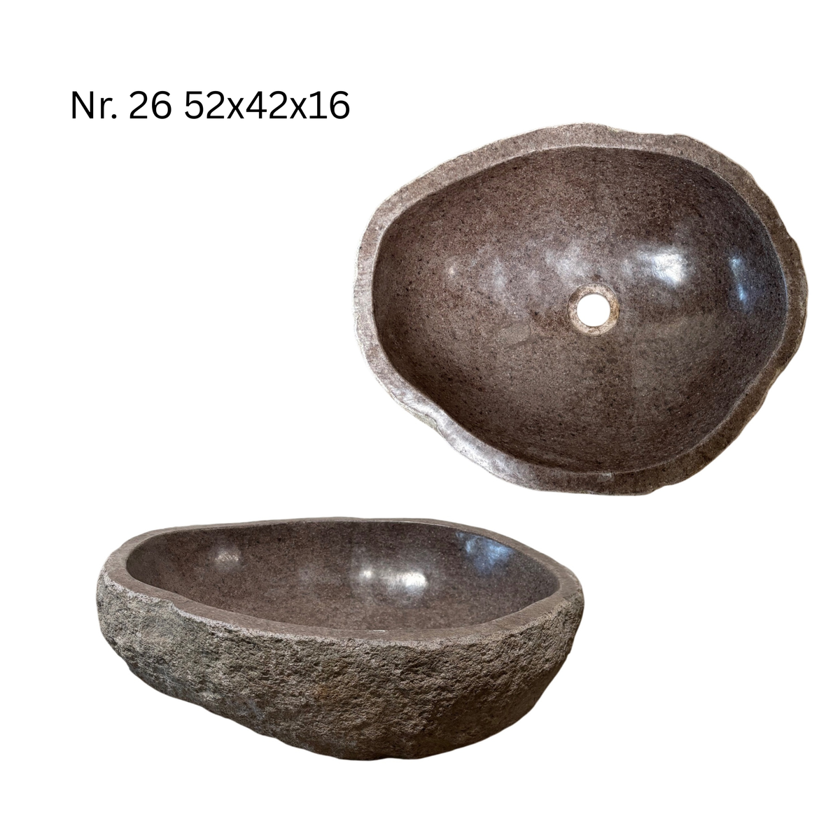 Natural stone washbasin - bathroom toilet countertop washbasin wash bowl - unique - boulder stone solid 
