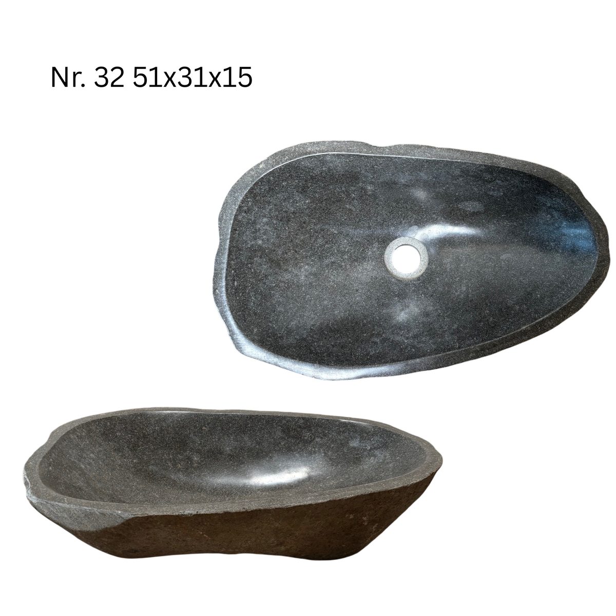 Natural stone washbasin - bathroom toilet countertop washbasin wash bowl - unique - boulder stone solid 