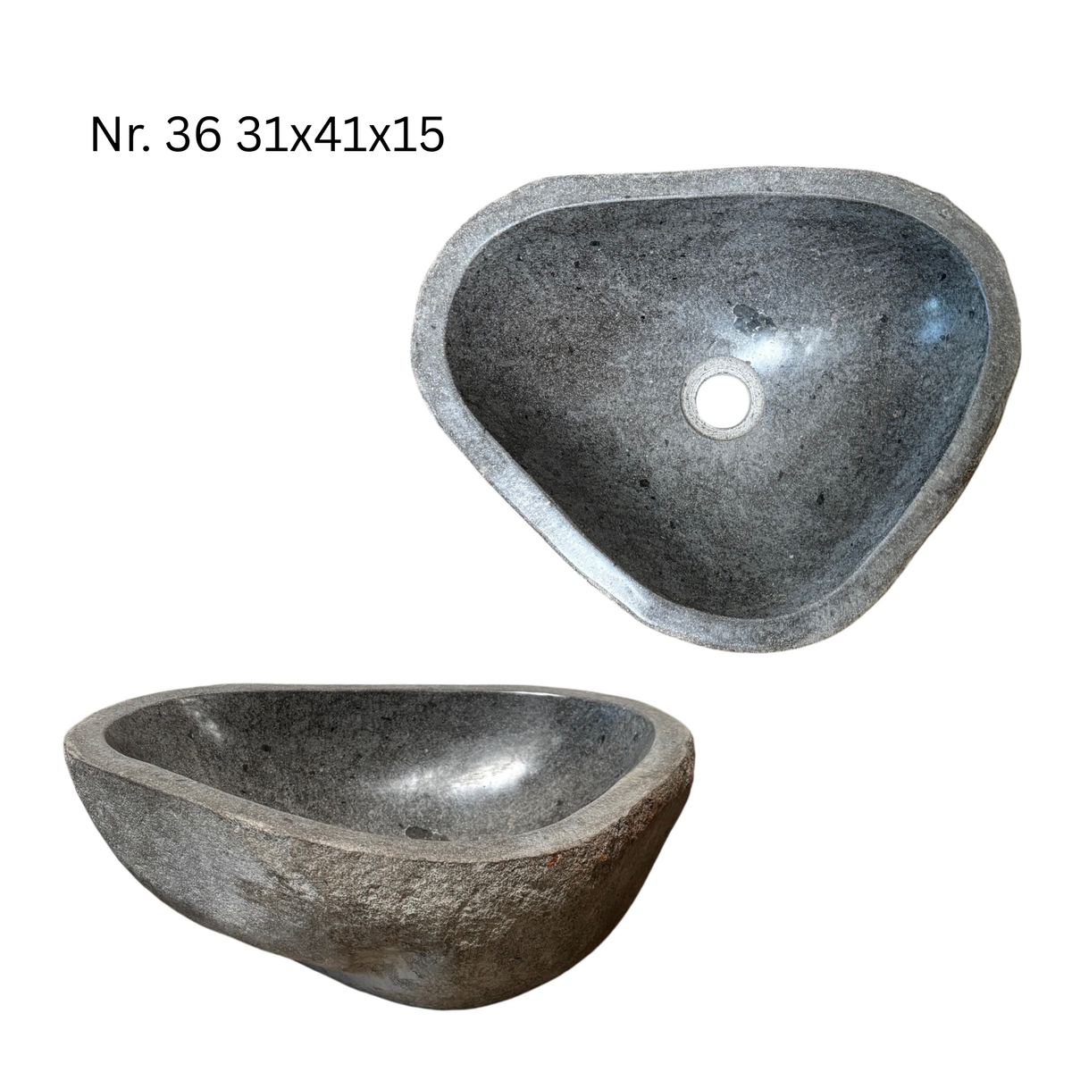 Natural stone washbasin - bathroom toilet countertop washbasin wash bowl - unique - boulder stone solid 