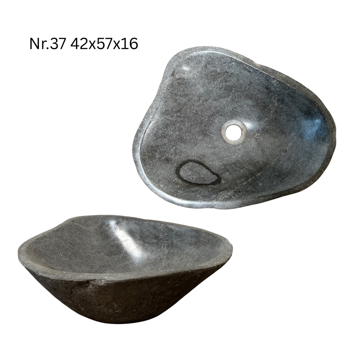 Natural stone washbasin - bathroom toilet countertop washbasin wash bowl - unique - boulder stone solid 