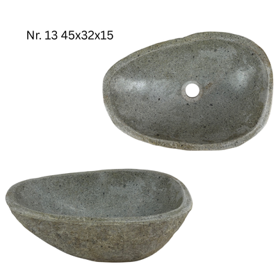 Natural stone washbasin - bathroom toilet countertop washbasin wash bowl - unique - boulder stone solid 