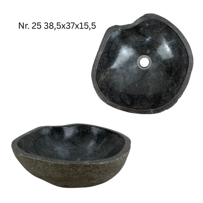Natural stone washbasin - bathroom toilet countertop washbasin wash bowl - unique - boulder stone solid 