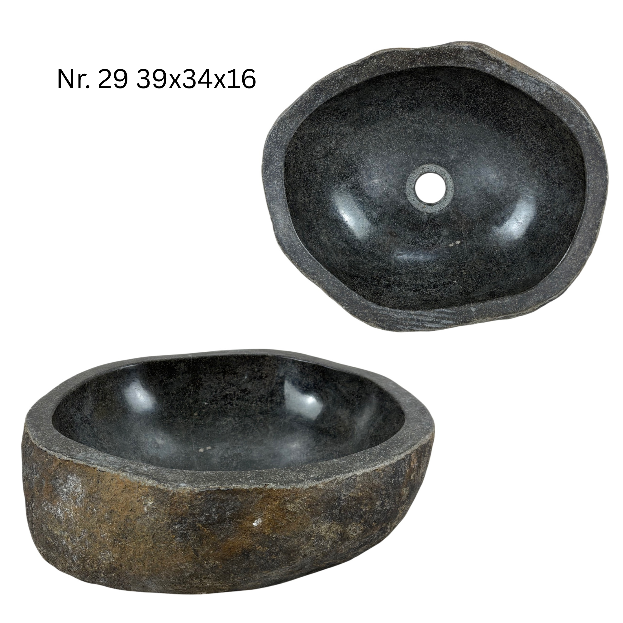 Natural stone washbasin - bathroom toilet countertop washbasin wash bowl - unique - boulder stone solid 