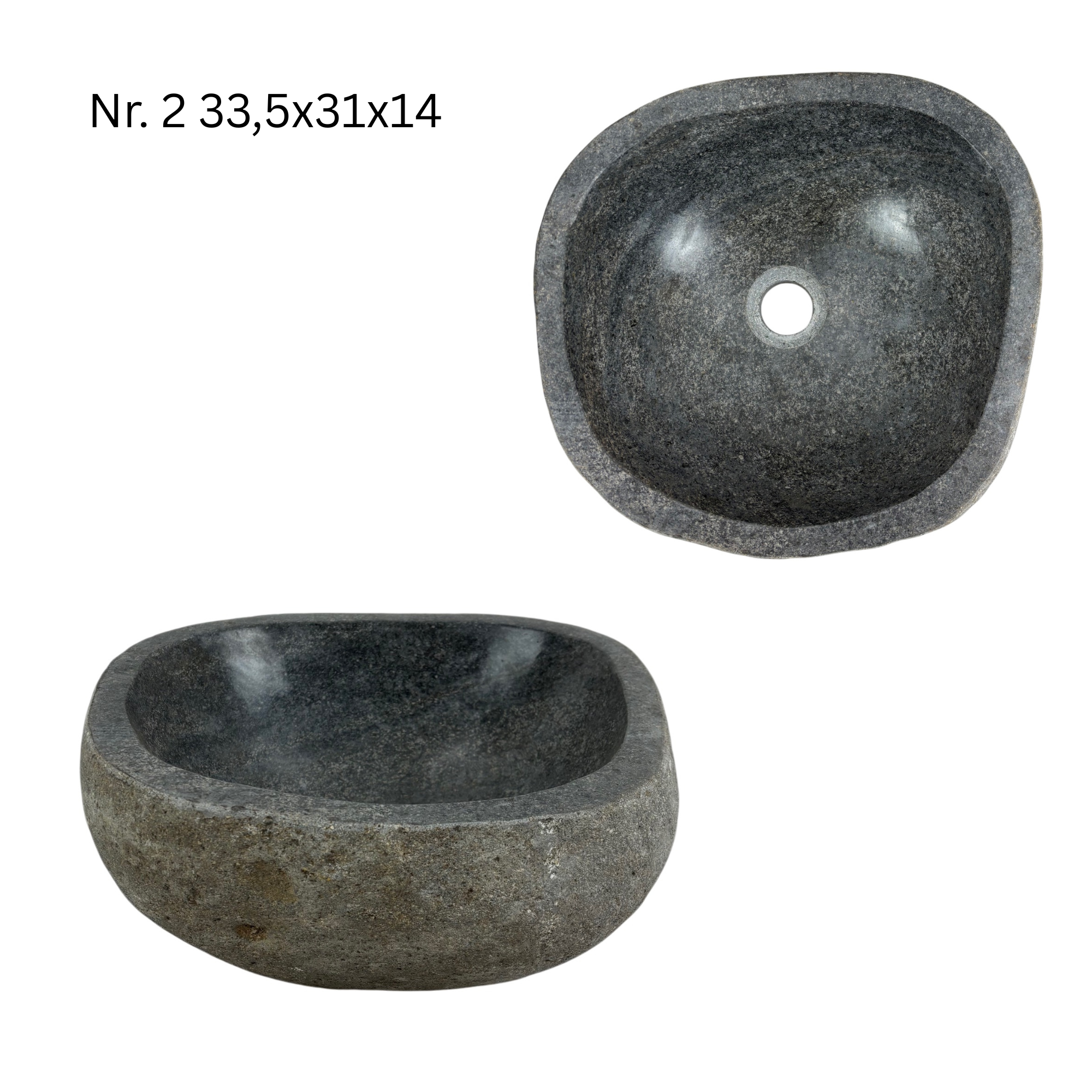 Natural stone washbasin - bathroom toilet countertop washbasin wash bowl - unique - boulder stone solid 