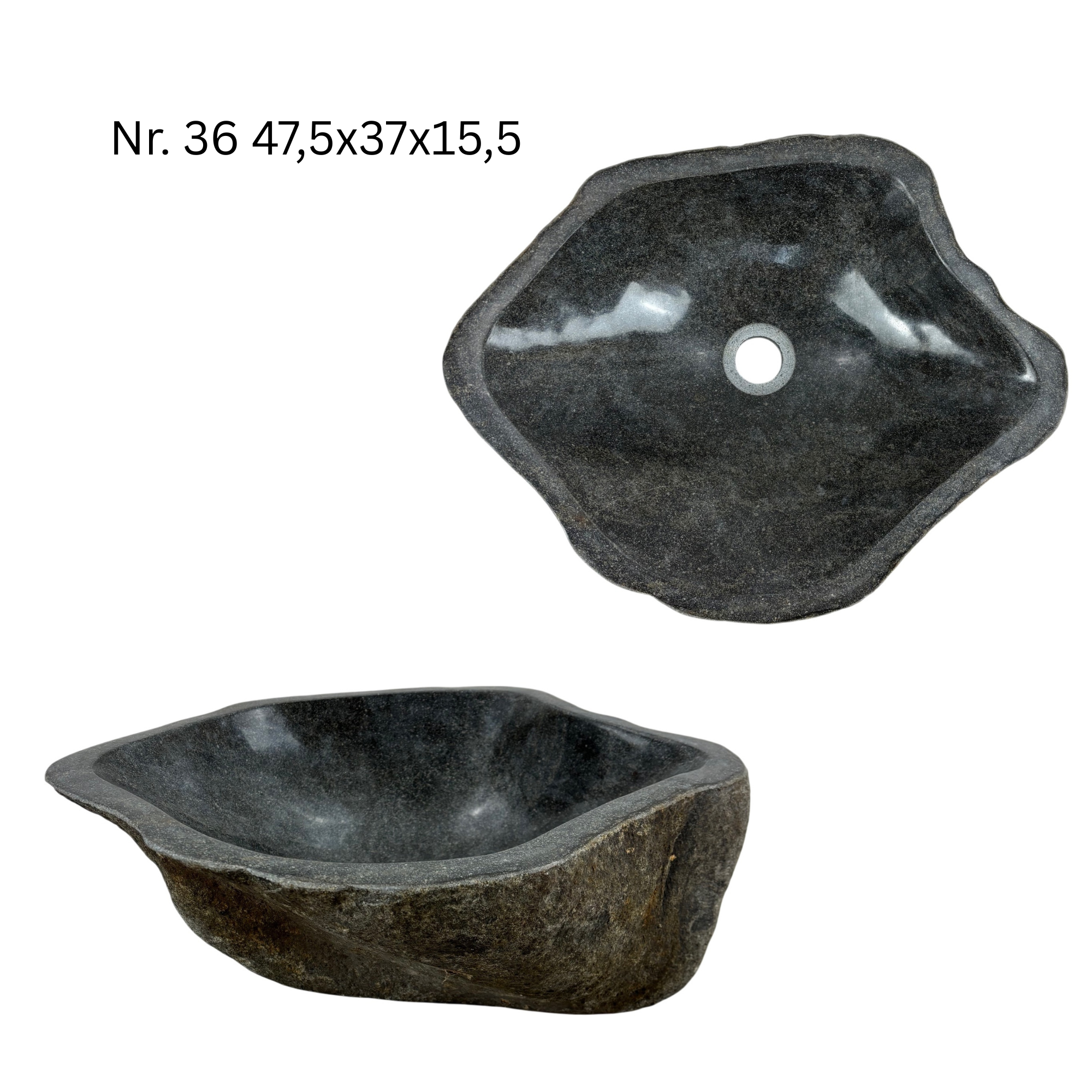 Natural stone washbasin - bathroom toilet countertop washbasin wash bowl - unique - boulder stone solid 