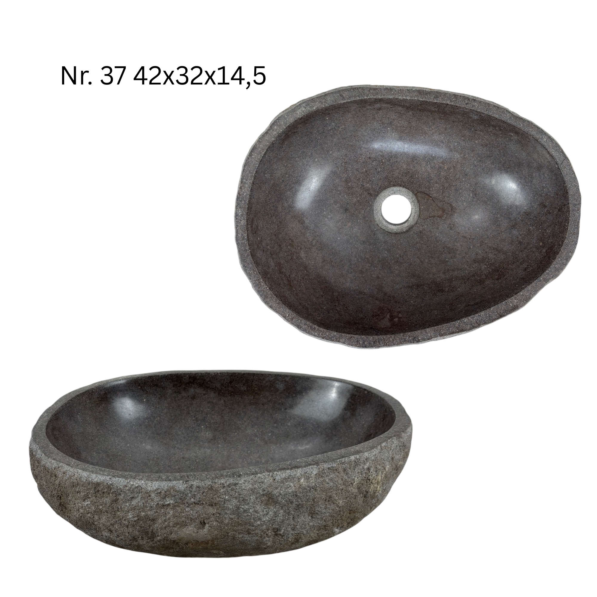 Natural stone washbasin - bathroom toilet countertop washbasin wash bowl - unique - boulder stone solid 