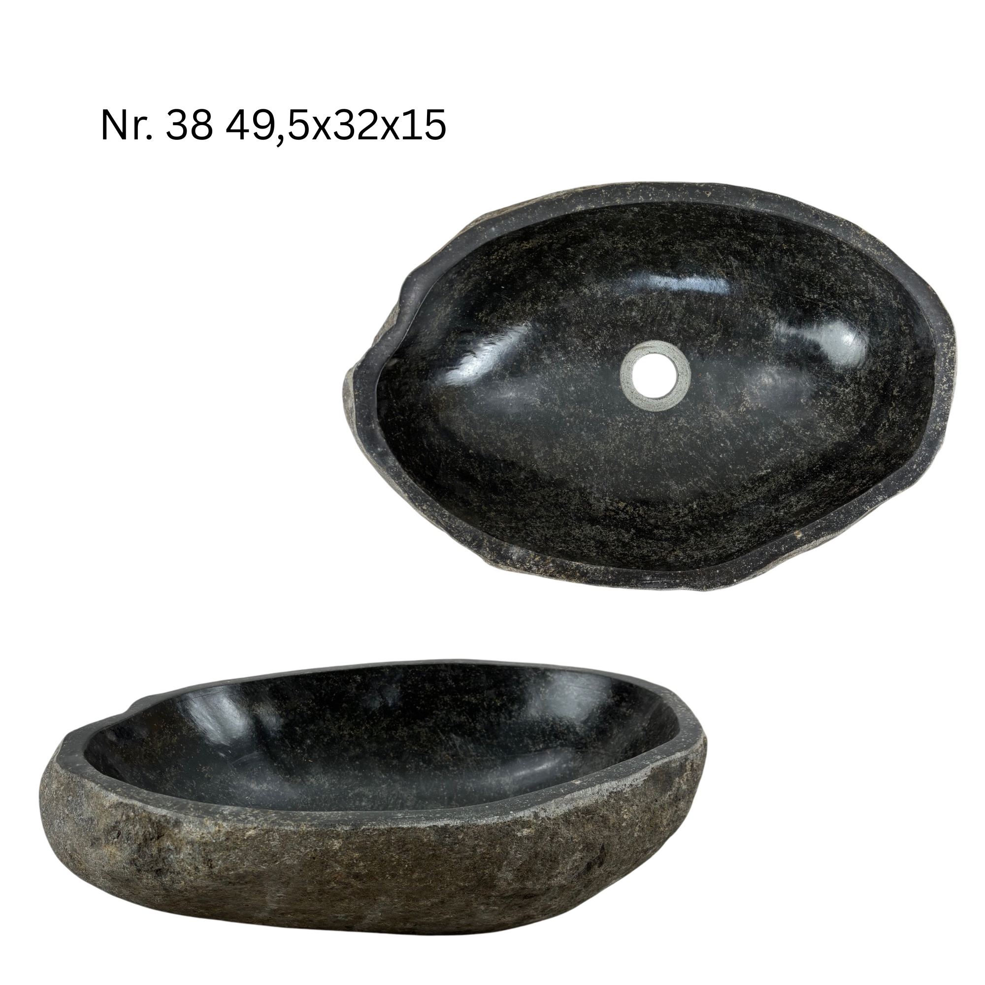 Natural stone washbasin - bathroom toilet countertop washbasin wash bowl - unique - boulder stone solid 