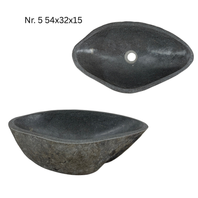 Natural stone washbasin - bathroom toilet countertop washbasin wash bowl - unique - boulder stone solid 