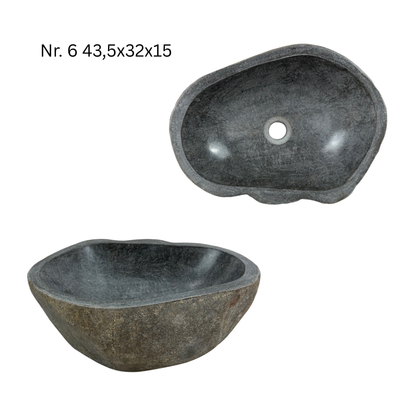 Natural stone washbasin - bathroom toilet countertop washbasin wash bowl - unique - boulder stone solid 