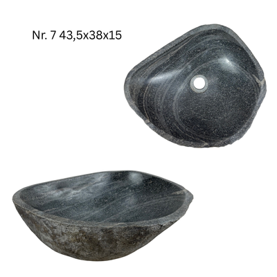 Natural stone washbasin - bathroom toilet countertop washbasin wash bowl - unique - boulder stone solid 