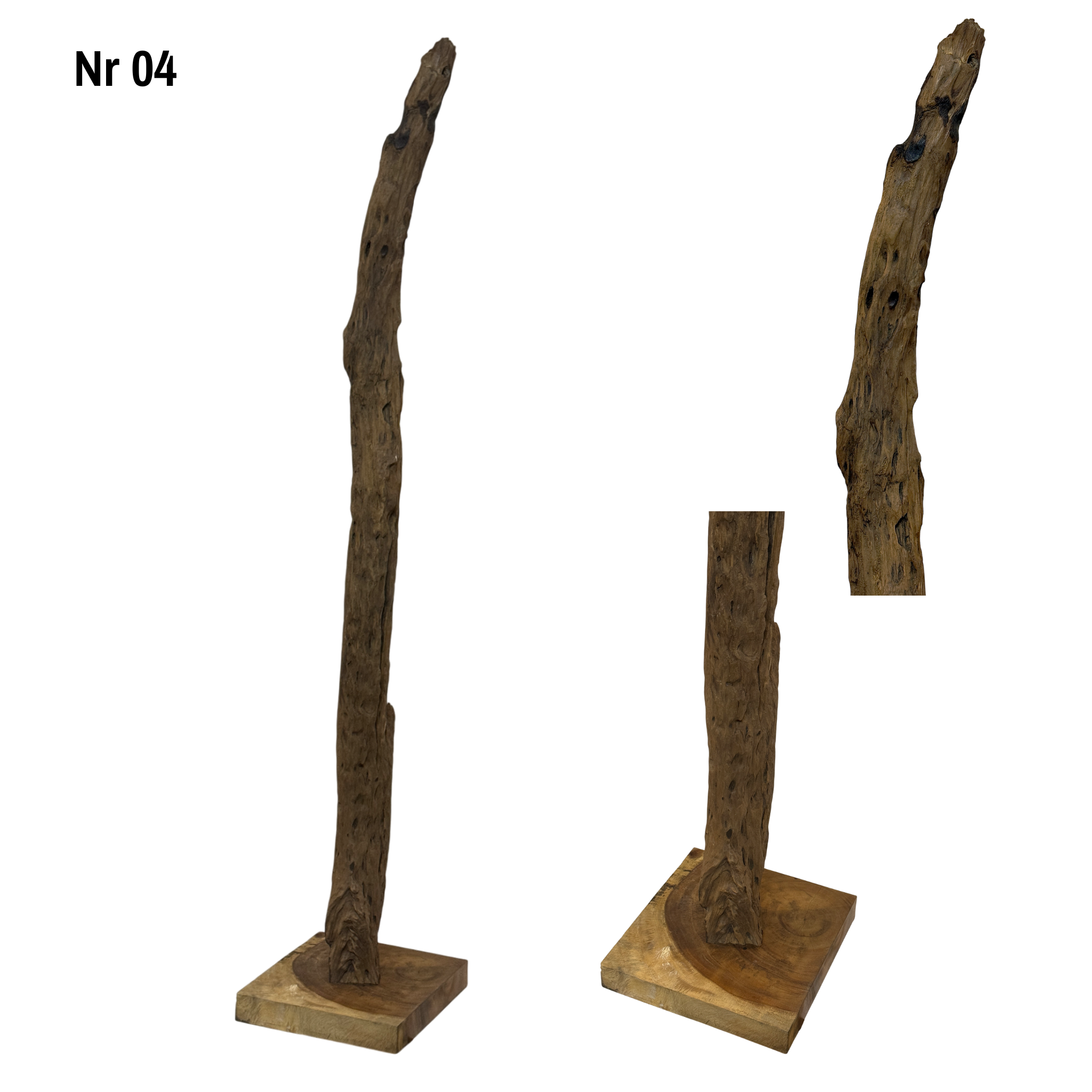 Teakwood base natural root – handmade solid wood unique, decorative wooden base for lamps &amp; living room - 180–200 cm height Ø 8–13 cm