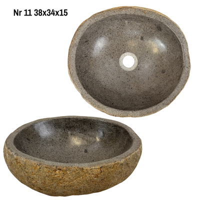 Natural stone washbasin - bathroom toilet countertop washbasin wash bowl - unique - boulder stone solid 