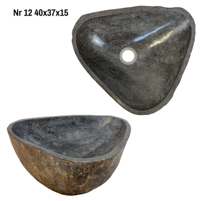Natural stone washbasin - bathroom toilet countertop washbasin wash bowl - unique - boulder stone solid 