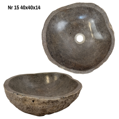 Natural stone washbasin - bathroom toilet countertop washbasin wash bowl - unique - boulder stone solid 