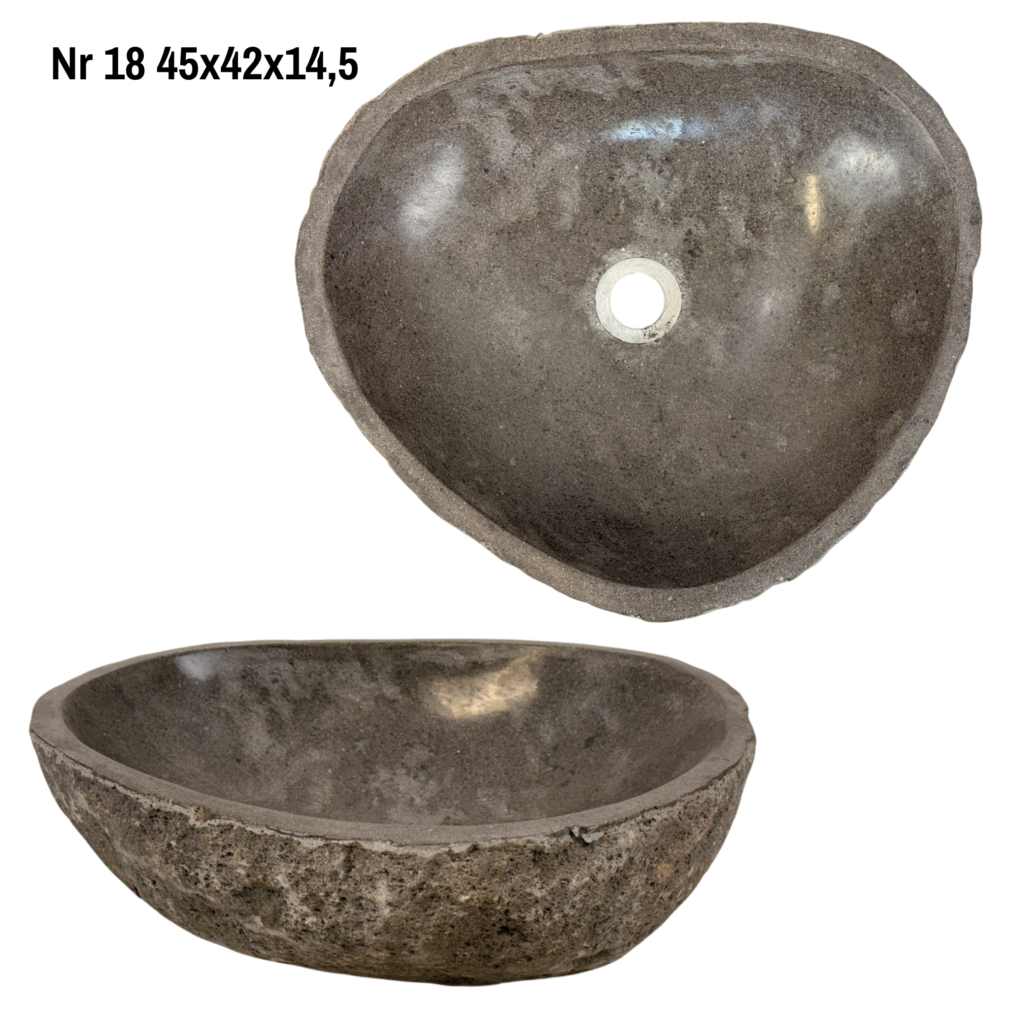 Natural stone washbasin - bathroom toilet countertop washbasin wash bowl - unique - boulder stone solid 