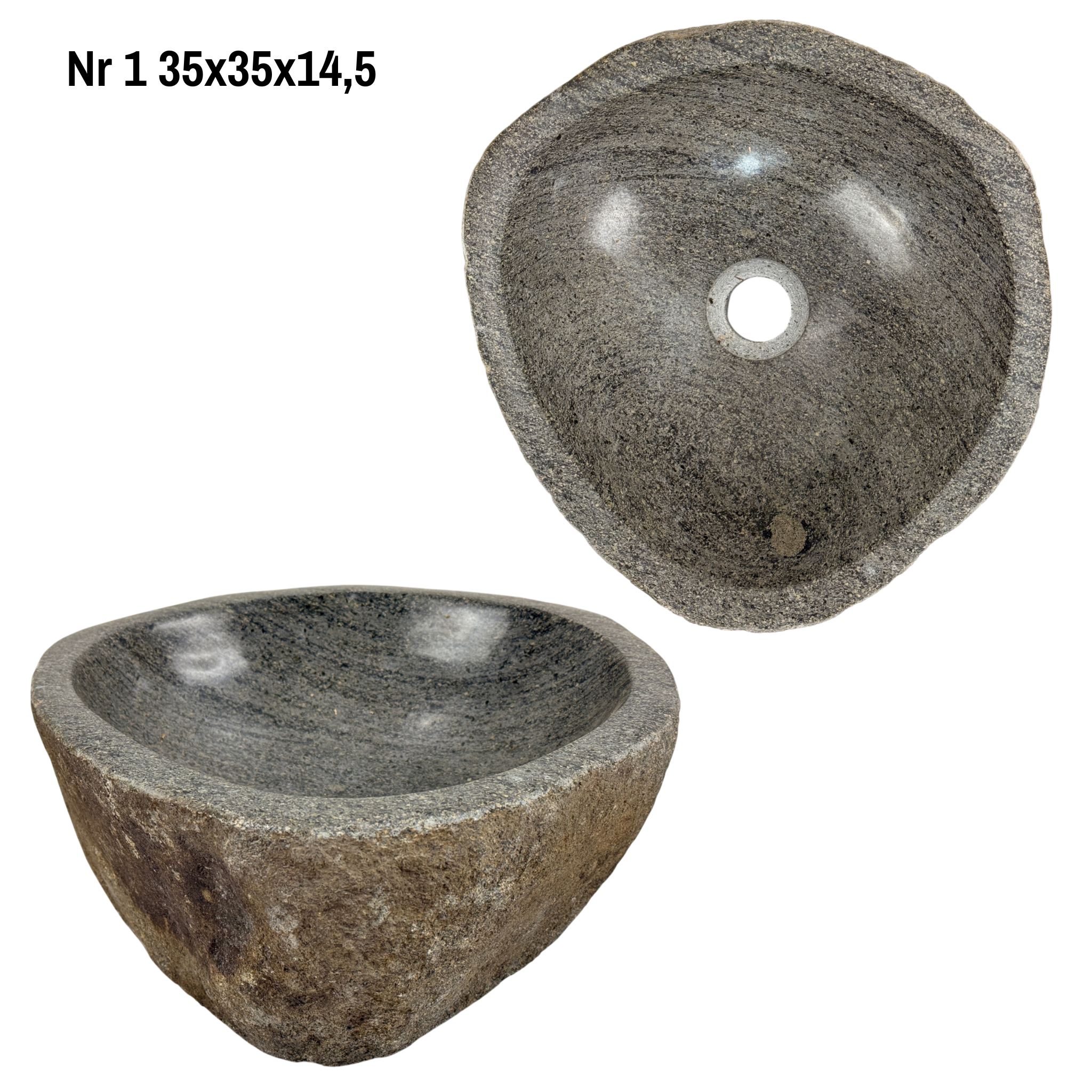 Natural stone washbasin - bathroom toilet countertop washbasin wash bowl - unique - boulder stone solid 