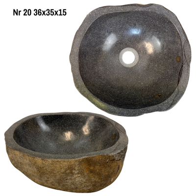 Natural stone washbasin - bathroom toilet countertop washbasin wash bowl - unique - boulder stone solid 